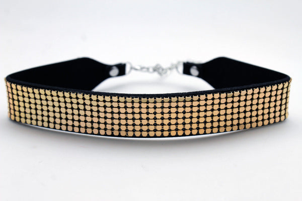 Black Gold Metal Faux Leather Skinny Mesh Choker Necklace New Women Hip Hop Fashion Jewelry Accessories