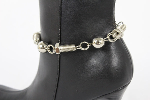 Silver Metal Chains Boot Bracelet Screws Tools Charm New Women Fashion Style
