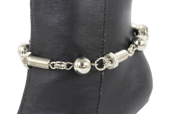 Silver Metal Chains Boot Bracelet Screws Tools Charm New Women Fashion Style