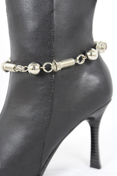 Silver Metal Chains Boot Bracelet Screws Tools Charm New Women Fashion Style