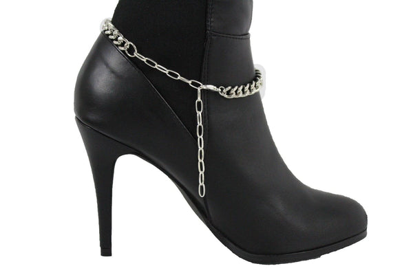 Boot Bracelet Silver Metal Chain Shoe Bling Snow Flakes Charm Christmas New Women Accessories