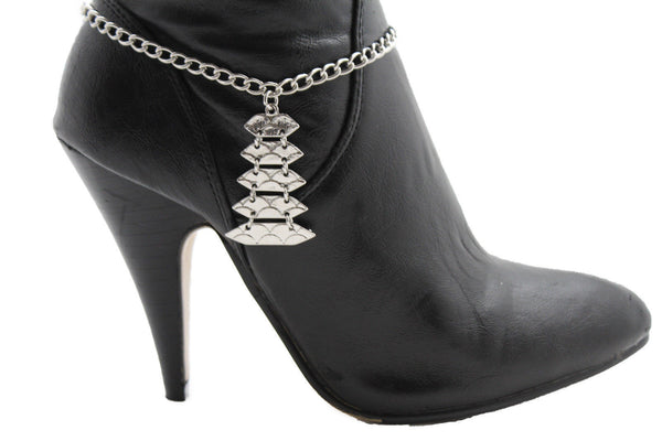 Silver Metal Boot Bracelet Chains Christmas Tree Bling Anklet Charm Heels New Women Fashion Jewelry - alwaystyle4you - 5