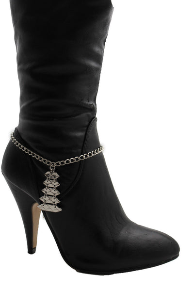 Silver Metal Boot Bracelet Chains Christmas Tree Bling Anklet Charm Heels New Women Fashion Jewelry - alwaystyle4you - 8