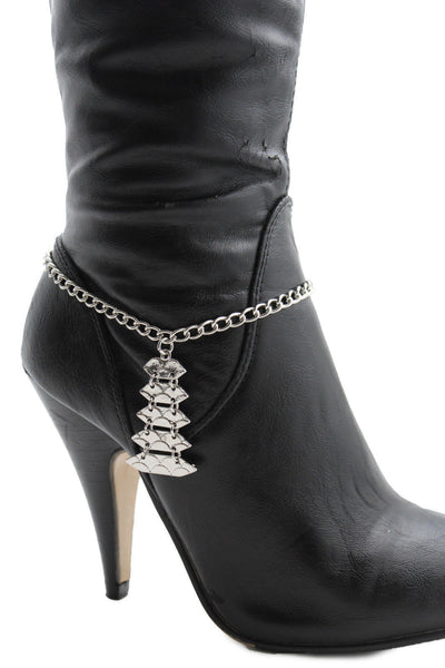 Silver Metal Boot Bracelet Chains Christmas Tree Bling Anklet Charm Heels New Women Fashion Jewelry - alwaystyle4you - 10