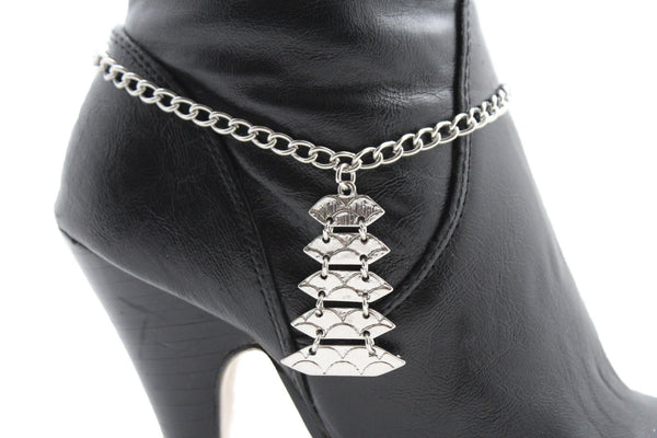 Silver Metal Boot Bracelet Chains Christmas Tree Bling Anklet Charm Heels New Women Fashion Jewelry - alwaystyle4you - 1