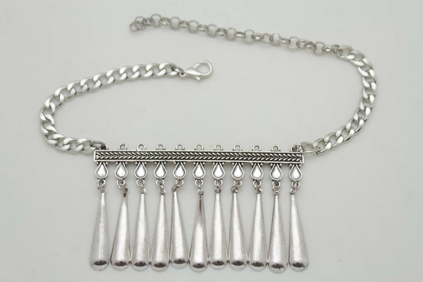 Boot Chain Silver Metal Shoe Anklet Bling Beads Dangel Charm Drop Strap Women Accessories