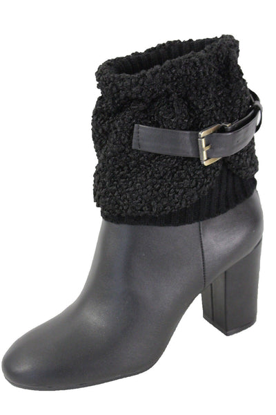 White Black Gray Pair Boots Cover Toppers Fabric Slip On Booties Warmer Knit