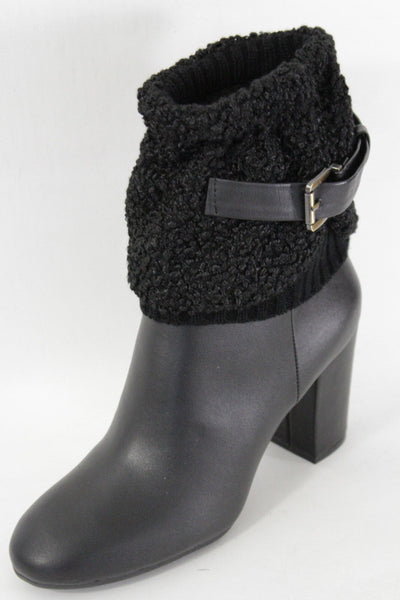 White Black Gray Pair Boots Cover Toppers Fabric Slip On Booties Warmer Knit