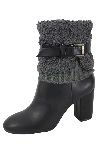 White Black Gray Pair Boots Cover Toppers Fabric Slip On Booties Warmer Knit