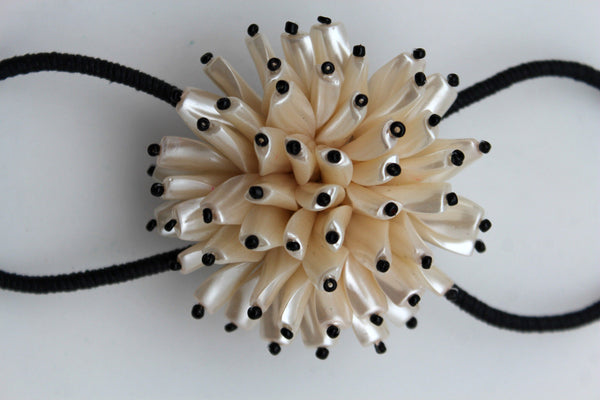 Charm & Black / Cream White / Cream Gold / Cream Pink Elastic Cuff Bracelet Band Big Cream Flower New Women Fashion Jewelry Accessories - alwaystyle4you - 11