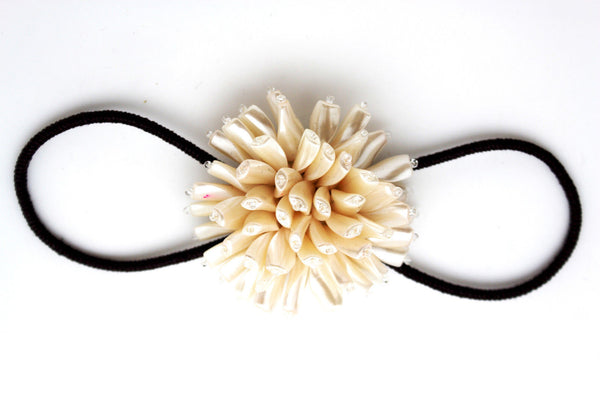Charm & Black / Cream White / Cream Gold / Cream Pink Elastic Cuff Bracelet Band Big Cream Flower New Women Fashion Jewelry Accessories - alwaystyle4you - 35