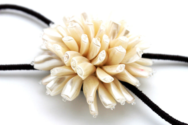 Charm & Black / Cream White / Cream Gold / Cream Pink Elastic Cuff Bracelet Band Big Cream Flower New Women Fashion Jewelry Accessories - alwaystyle4you - 38
