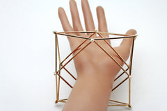Gold Metal Cuff Bracelet Large Geometric Shape Pearl Beads New Women Fashion Jewelry Accessories - alwaystyle4you - 2