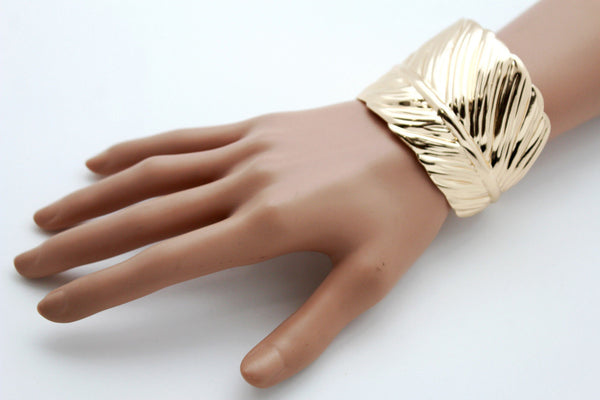 Silver / Gold Metal Cuff Bracelet Long Leaf Wrap Around Adjustable New Women Fashion Jewelry Accessories - alwaystyle4you - 14