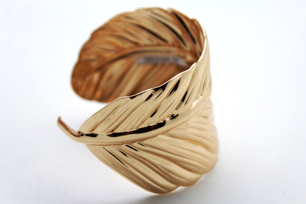 Silver / Gold Metal Cuff Bracelet Long Leaf Wrap Around Adjustable New Women Fashion Jewelry Accessories - alwaystyle4you - 13