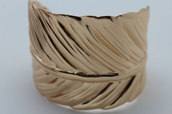 Silver / Gold Metal Cuff Bracelet Long Leaf Wrap Around Adjustable New Women Fashion Jewelry Accessories - alwaystyle4you - 15