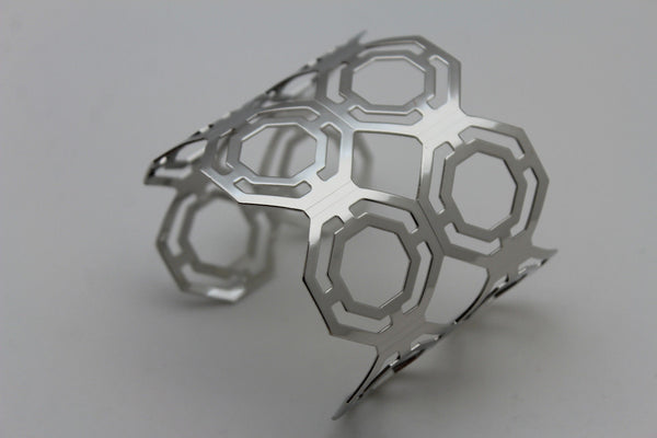 Gold / Silver Thin Metal Hand Cuff Bracelet Geometric Shapes New Women Fashion Jewelry Accessories - alwaystyle4you - 16