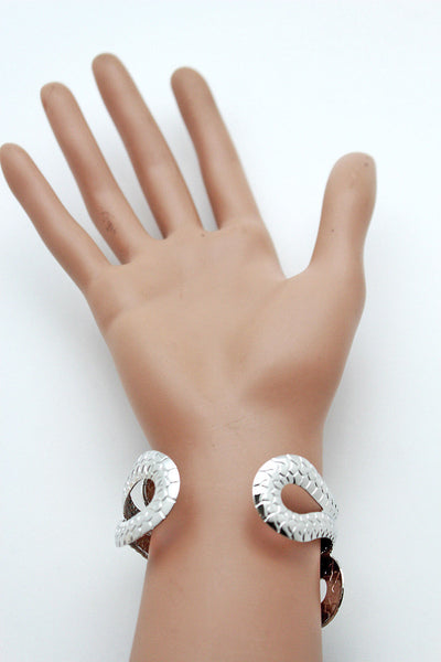 Gold / Silver Metal Cuff Bracelet Cobra Snake Trendy Wrap Around New Women Fashion Jewelry Accessories - alwaystyle4you - 20