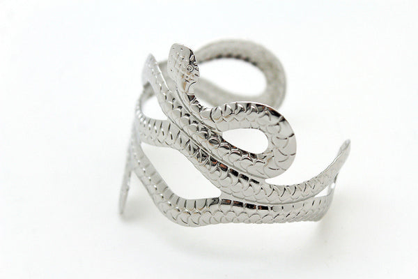 Gold / Silver Metal Cuff Bracelet Cobra Snake Trendy Wrap Around New Women Fashion Jewelry Accessories - alwaystyle4you - 22