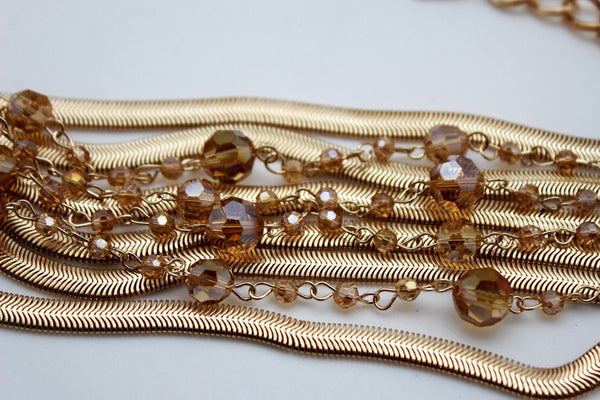 Gold Silver Metal Bracelet Mesh Chain 5 Strands Wide Wrist Beads New Women Fashion Jewelry Accessories - alwaystyle4you - 13