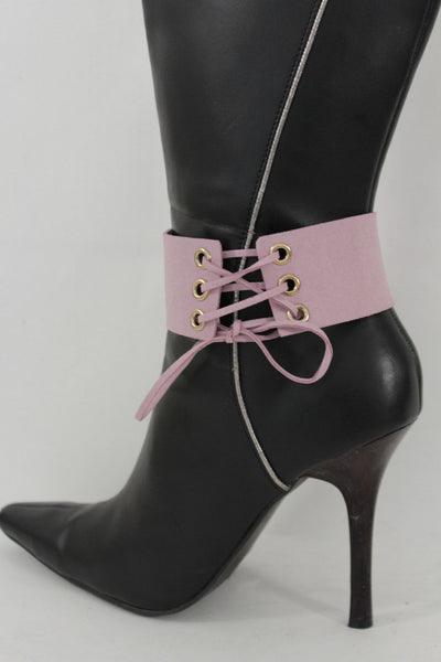 Brown Black Lavender Gold Blue Animal Print Leopard Corset Shoe Boot Anklet Bracelet Accessories