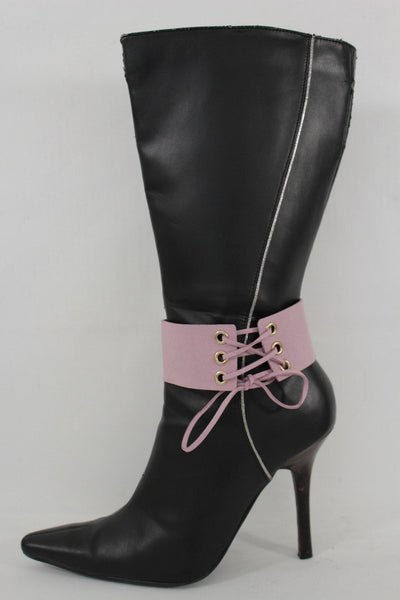 Brown Black Lavender Gold Blue Animal Print Leopard Corset Shoe Boot Anklet Bracelet Accessories
