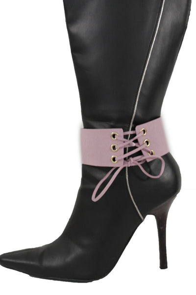 Brown Black Lavender Gold Blue Animal Print Leopard Corset Shoe Boot Anklet Bracelet Accessories