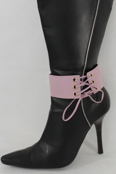 Brown Black Lavender Gold Blue Animal Print Leopard Corset Shoe Boot Anklet Bracelet Accessories