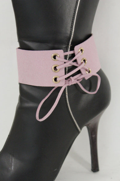 Brown Black Lavender Gold Blue Animal Print Leopard Corset Shoe Boot Anklet Bracelet Accessories