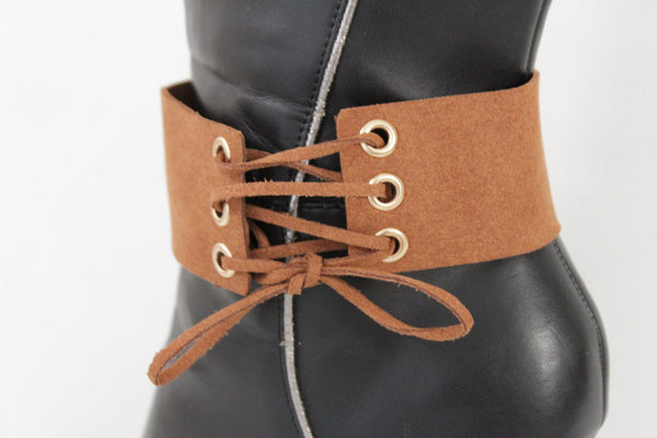 Brown Black Lavender Gold Blue Animal Print Leopard Corset Shoe Boot Anklet Bracelet Accessories
