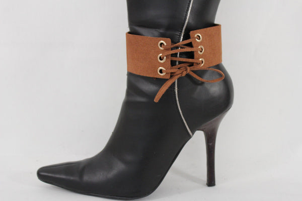 Brown Black Lavender Gold Blue Animal Print Leopard Corset Shoe Boot Anklet Bracelet Accessories