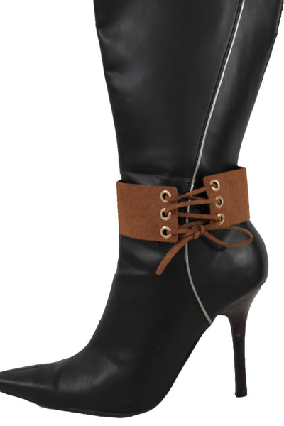 Brown Black Lavender Gold Blue Animal Print Leopard Corset Shoe Boot Anklet Bracelet Accessories