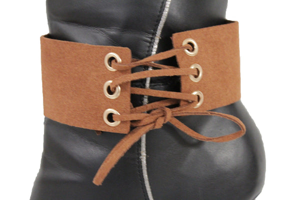Brown Black Lavender Gold Blue Animal Print Leopard Corset Shoe Boot Anklet Bracelet Accessories