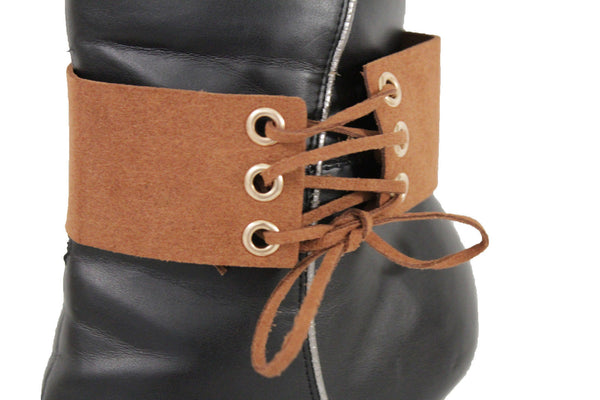 Brown Black Lavender Gold Blue Animal Print Leopard Corset Shoe Boot Anklet Bracelet Accessories