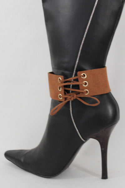 Brown Black Lavender Gold Blue Animal Print Leopard Corset Shoe Boot Anklet Bracelet Accessories