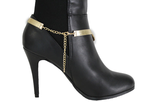 Gold Silver Boot Bracelet Shoe Anklet Thick Chain Links Chunky Big Squares Charm Women Accessories