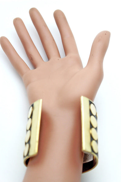 Black Metal Bracelet Cuff Gold  Circles Round Geometric Shapes New Women Fashion Jewelry Accessories - alwaystyle4you - 7