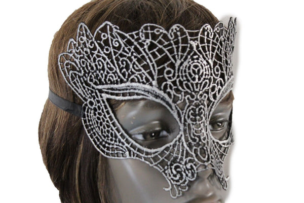 Black Fabric Half Face Eye Costume Mask Halloween Fun Party Women Men Accessories