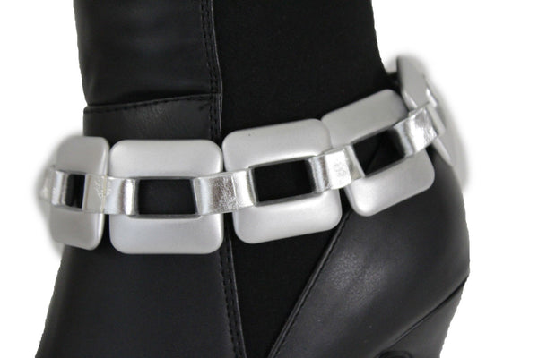 Gold Silver Boot Bracelet Shoe Anklet Thick Chain Links Chunky Big Squares Charm Women Accessories