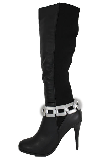 Gold Silver Boot Bracelet Shoe Anklet Thick Chain Links Chunky Big Squares Charm Women Accessories