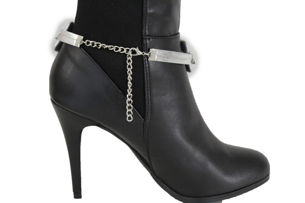 Gold Silver Boot Bracelet Shoe Anklet Thick Chain Links Chunky Big Squares Charm Women Accessories