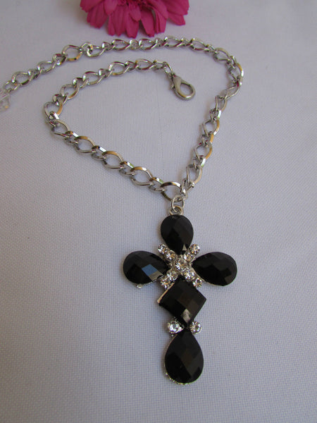 Silver Boot Metal Chain Strap Bling Big Cross Western Anklet Shoe Charm New Women Accessories