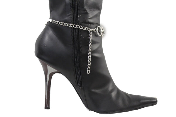 Silver Metal Chain Anklet Heel Shoe Brown Dogs Pet Charm Jewelry Boot Bracelet New Women Accessories