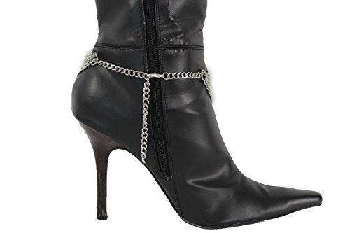 Gold Silver Metal Boot Chain Bracelet Anklet Shoe Heart Charm Love New Women Accessories