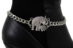 Elephant & Calf Charm Boot Chain