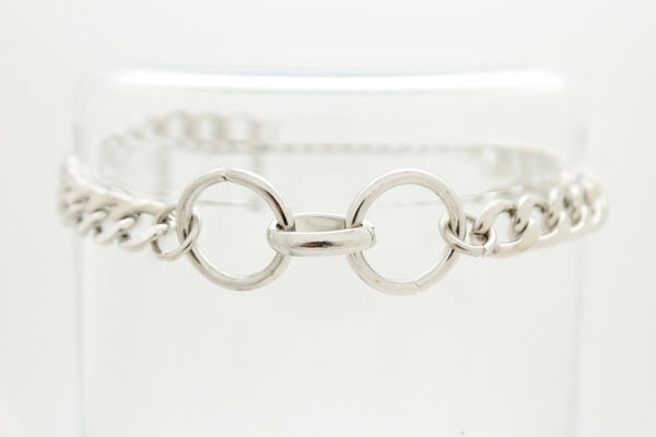 Women Western Hot Fashion Bracelet Silver Metal Chain Anklet Bling Shoe 2 Center Ring Charms