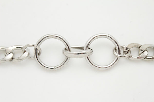 Women Western Hot Fashion Bracelet Silver Metal Chain Anklet Bling Shoe 2 Center Ring Charms