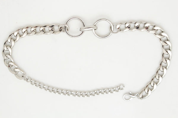 Women Western Hot Fashion Bracelet Silver Metal Chain Anklet Bling Shoe 2 Center Ring Charms
