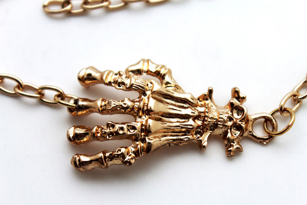 New Women Western Halloween  Boot Bracelet Gold Chains Bling Anklet Shoe Charm Skull Bones Hand