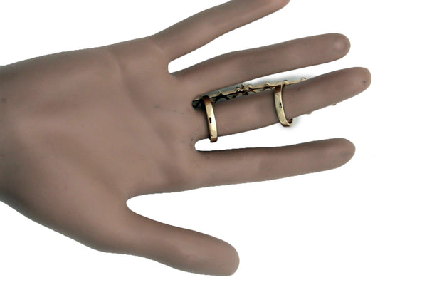 Brand New Women Gold Color Metal Finger Ring Trendy Fashion Jewelry Long Nail Tip Size 7